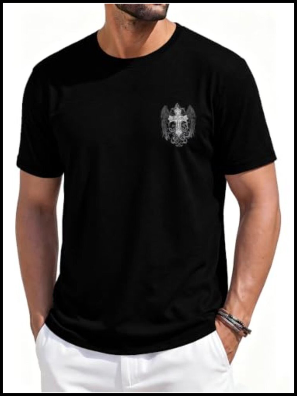 Men's Christian Faith Graphic T-Shirt Cross Short Sleeve Crew Neck Inspirational